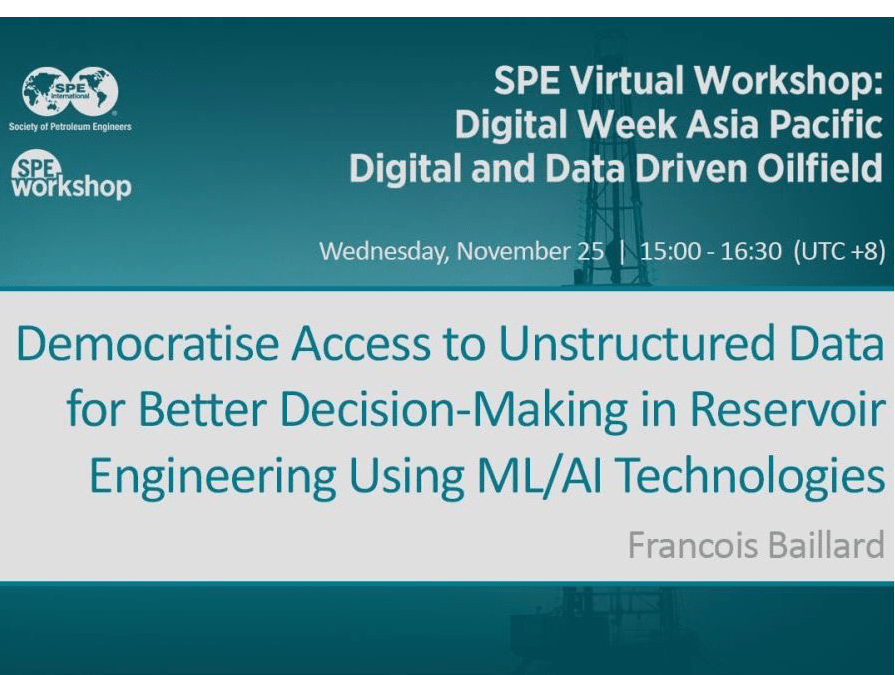 OUR CTO PRESENTING AT SPE VIRTUAL WORKSHOP